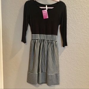 Gilli Fit and Flare Black and Grey Dress NWT